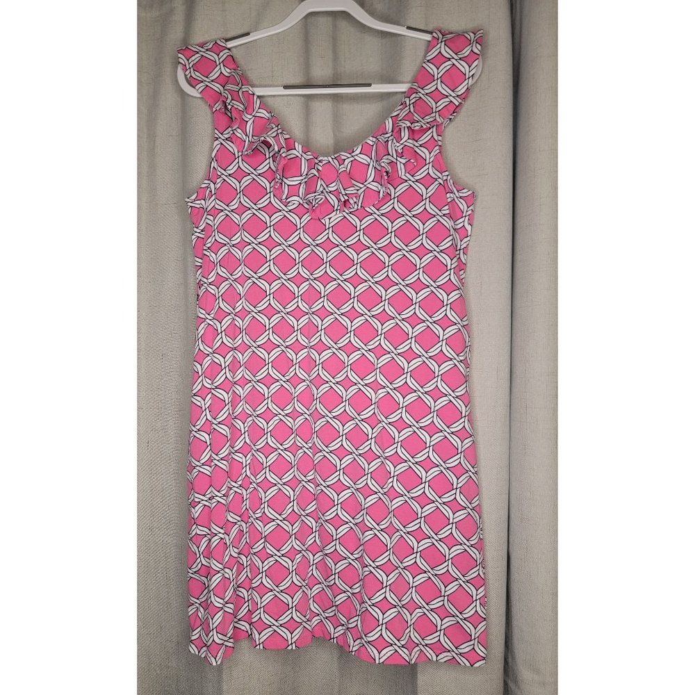 Crown & Ivy Pink Ruffle top Dress size Large